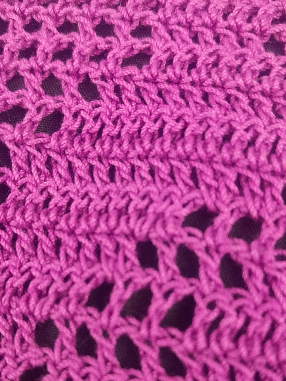 Handcrafted Crochet Purple Filet Dragonfruit Head Bandana Kerchief Tie Back - Picture 8 of 8